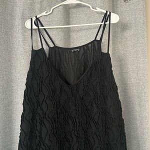 BloomChic Black Textured Tank Top